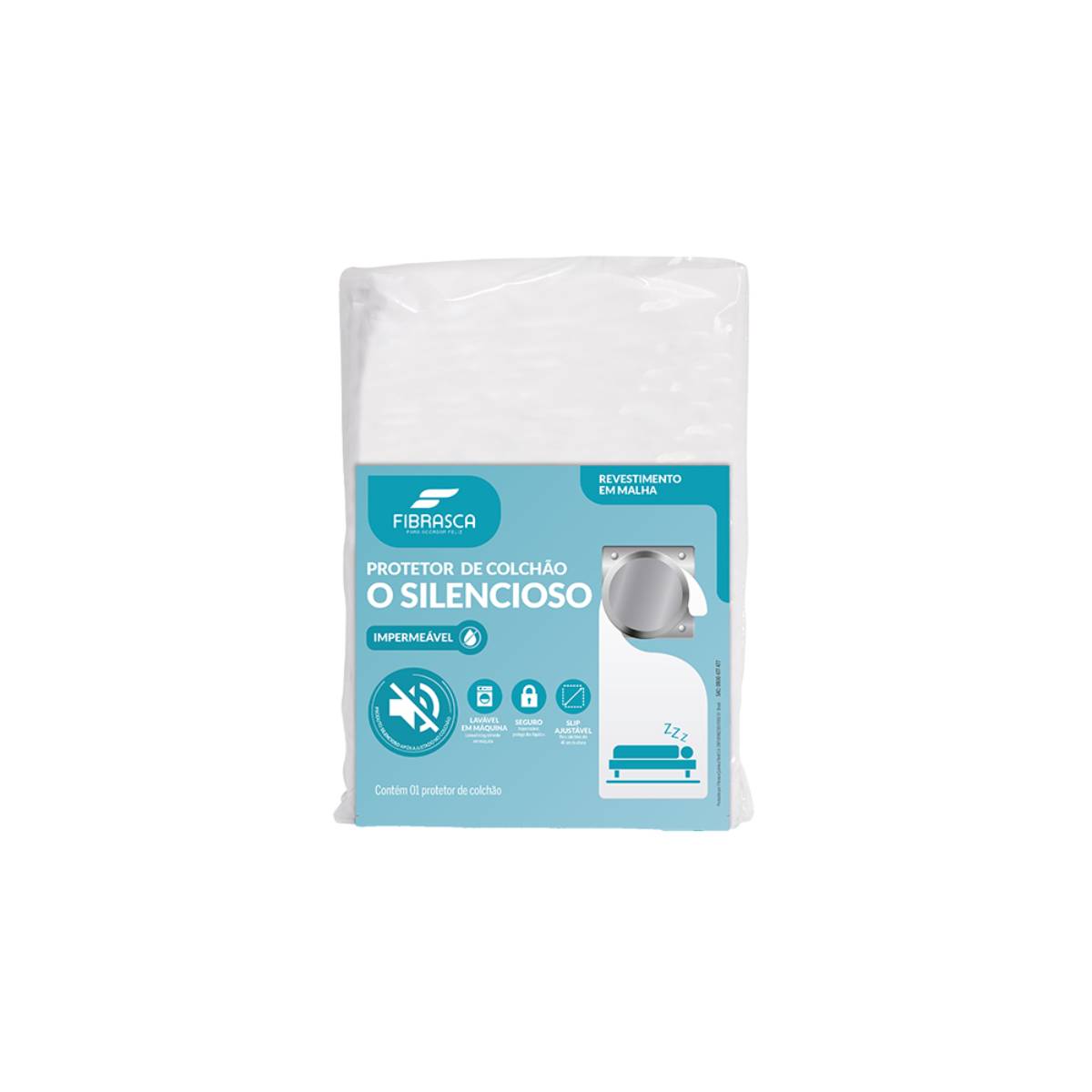Protetor de Colchão Impermeável O Silencioso Fibrasca - Solteiro 90cm x 1,90m