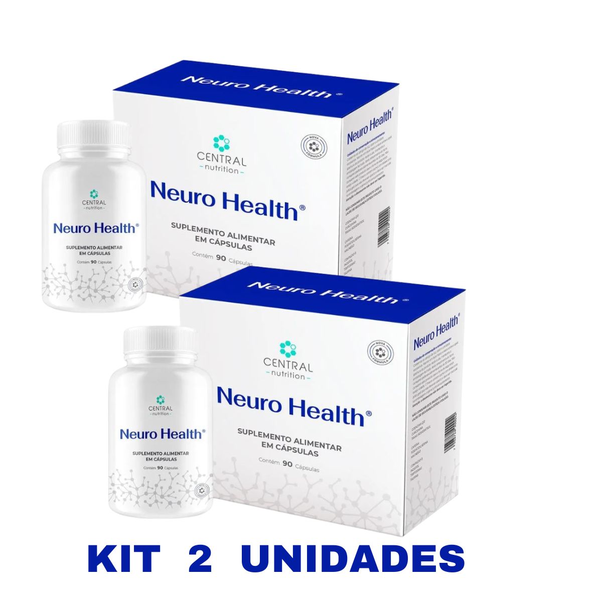 Kit com 2 Neuro Health - 90 Cápsulas - Suplemento Vitaminas Memória