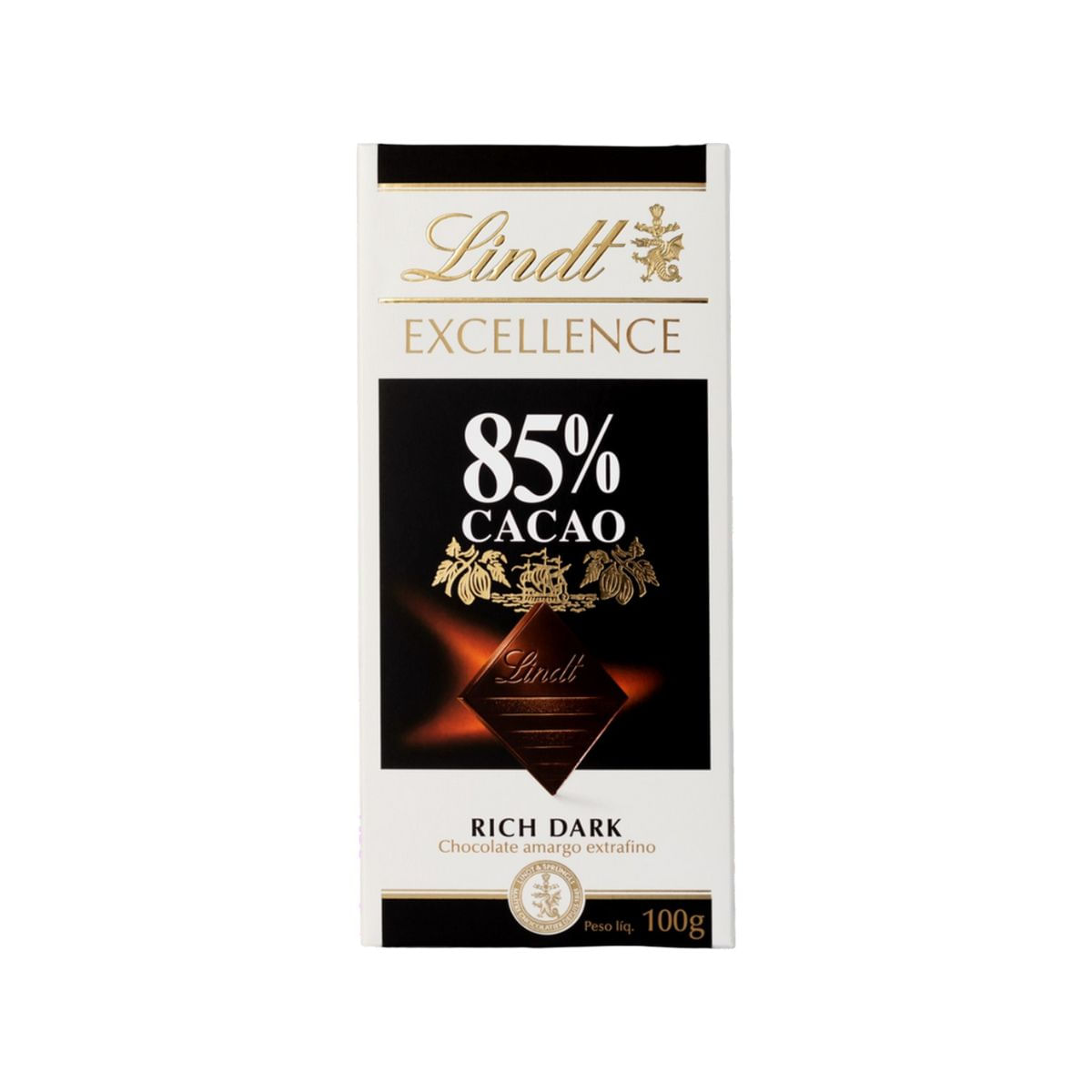 Chocolate Amargo Extrafino 85% Cacau Lindt Excellence Caixa 100g