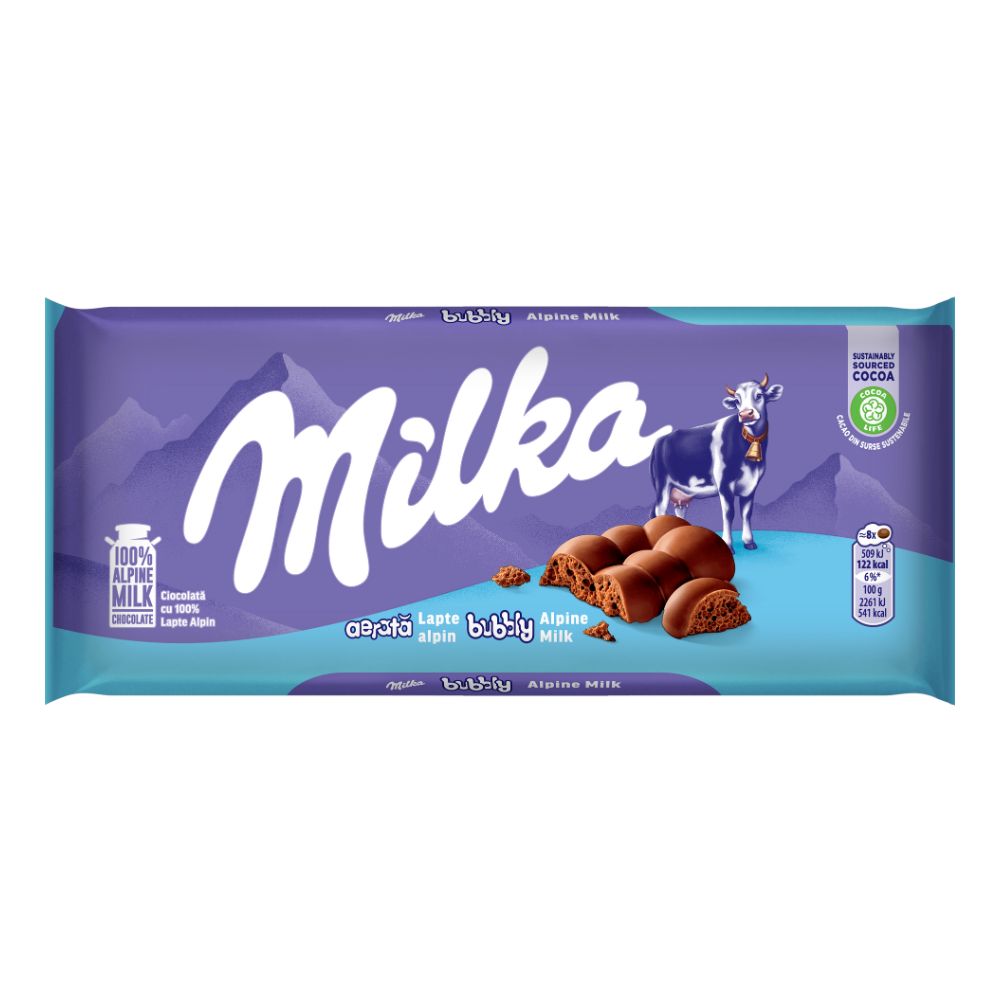 Chocolate Milka Bubbly Alpine Milk 90g