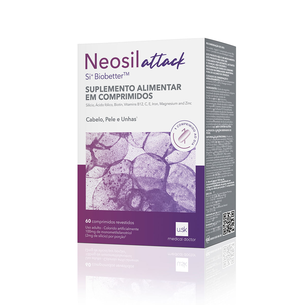 Suplemento Alimentar Neosil Attack Comprimidos Revestidos 60 Unidades
