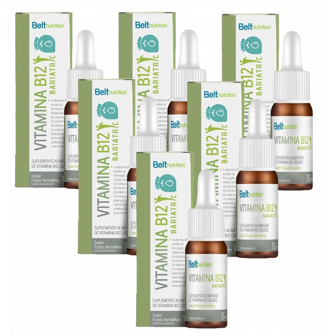 Kit 6x Belt B12 Bariatric Líquida - 15 ml - Frutas Vermelhas