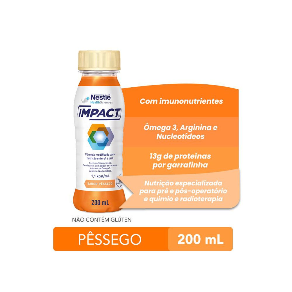Nutrição Enteral e Oral Impact Pêssego 200mL