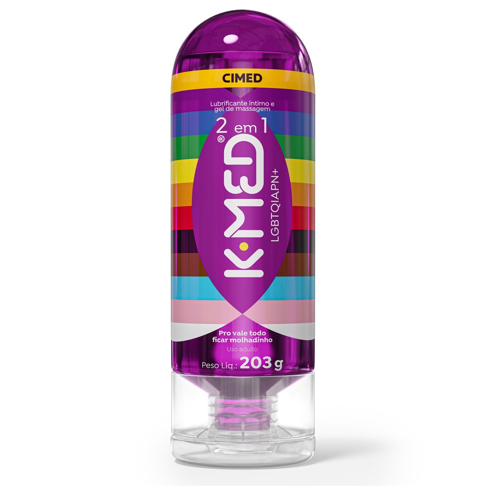 Lubrificante Íntimo K-Med 2 em 1 Gel e Massagem LGBTQIAPN+ 203g