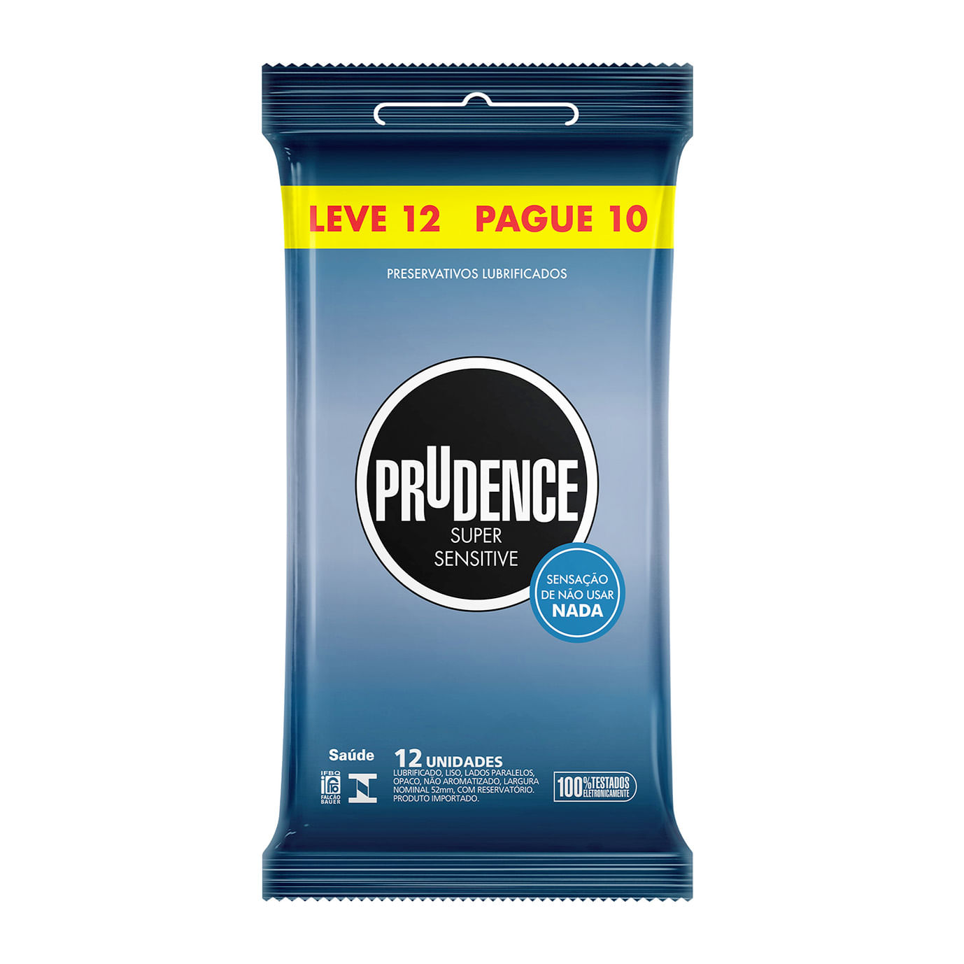 Preservativo Prudence Super Sensitive Lubrificado 12 Unidades