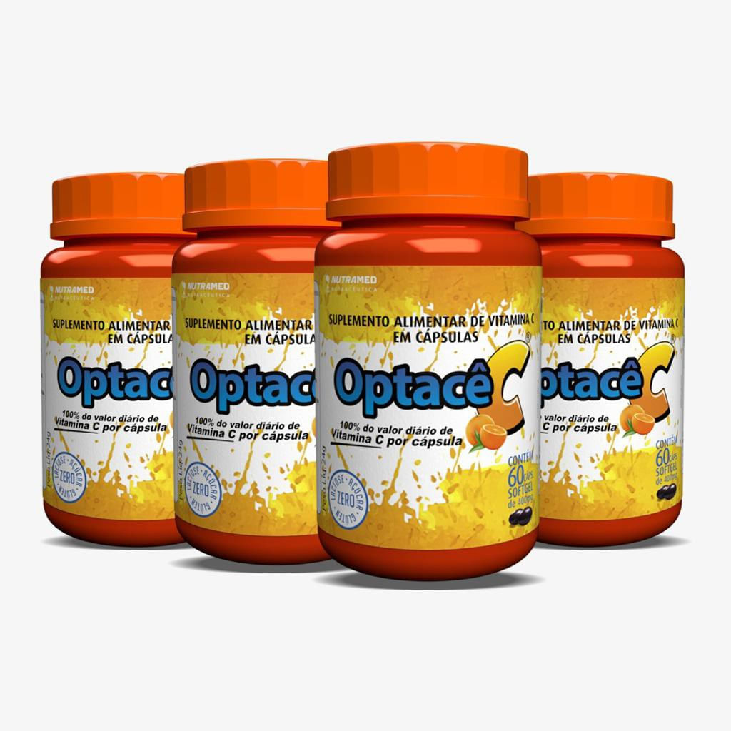 Optacê C - Vitamina C - 60 cápsulas - Kit 4 unidades