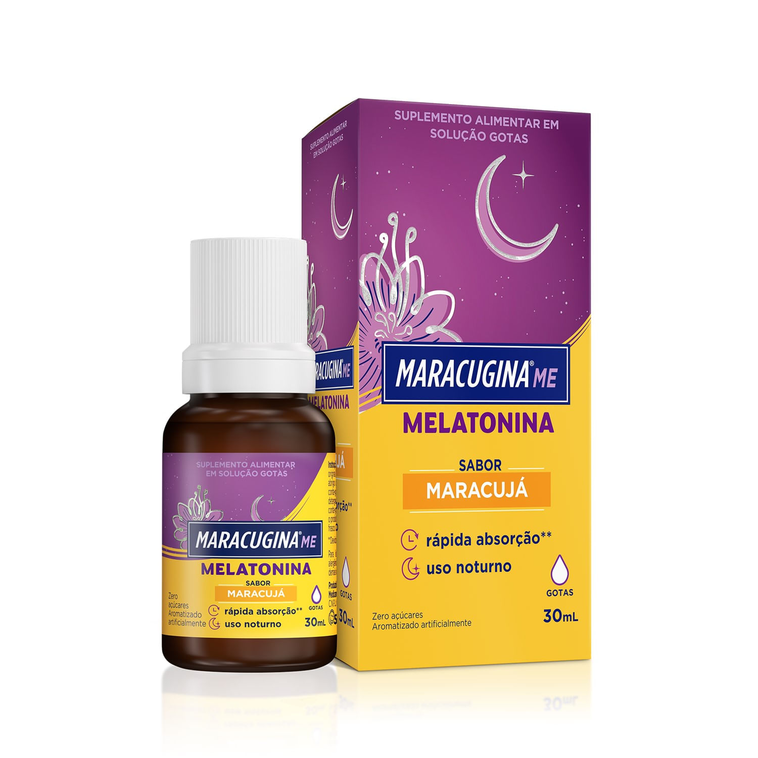 Maracugina Me Melatonina 0,21mg/gota Sabor Maracujá Solução Gotas 30ml