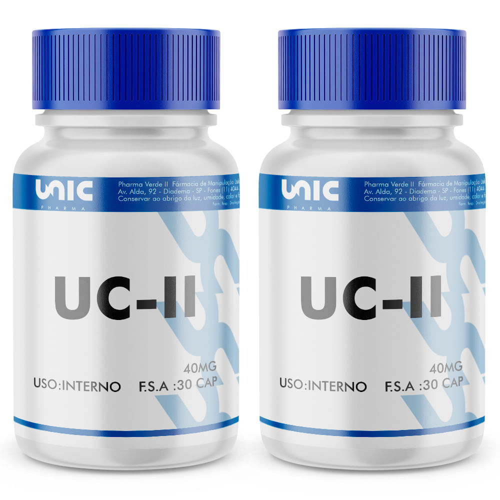 Kit com 2 Frascos de Colágeno Tipo 2 40mg - 30 Cápsulas cada
