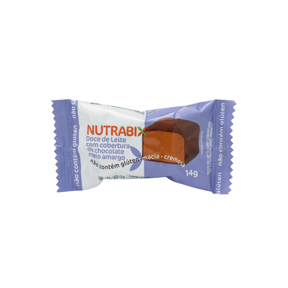 Nutrabix barra doce De leite com cobertura de Chocolate Meio amargo 14g