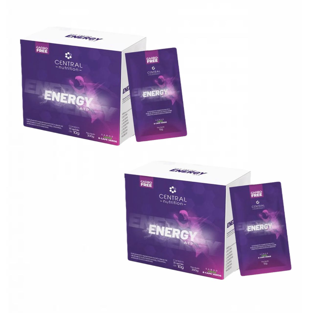 2x Energy ATP - 30 Sachês de 10g - Central Nutrition - Tangerina