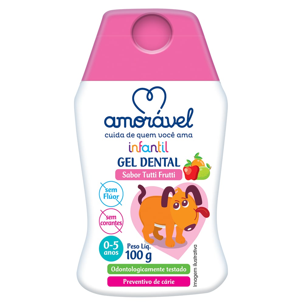 Gel Dental Infantil Amorável Tutti-Frutti Sem Flúor 100g