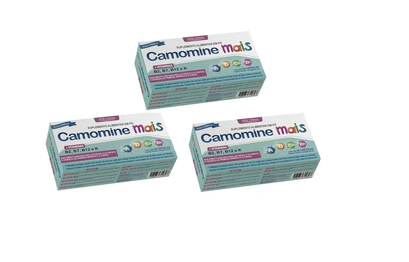 Kit C/3 Camomine Mais C/20 Cápsulas - Arte Nativa