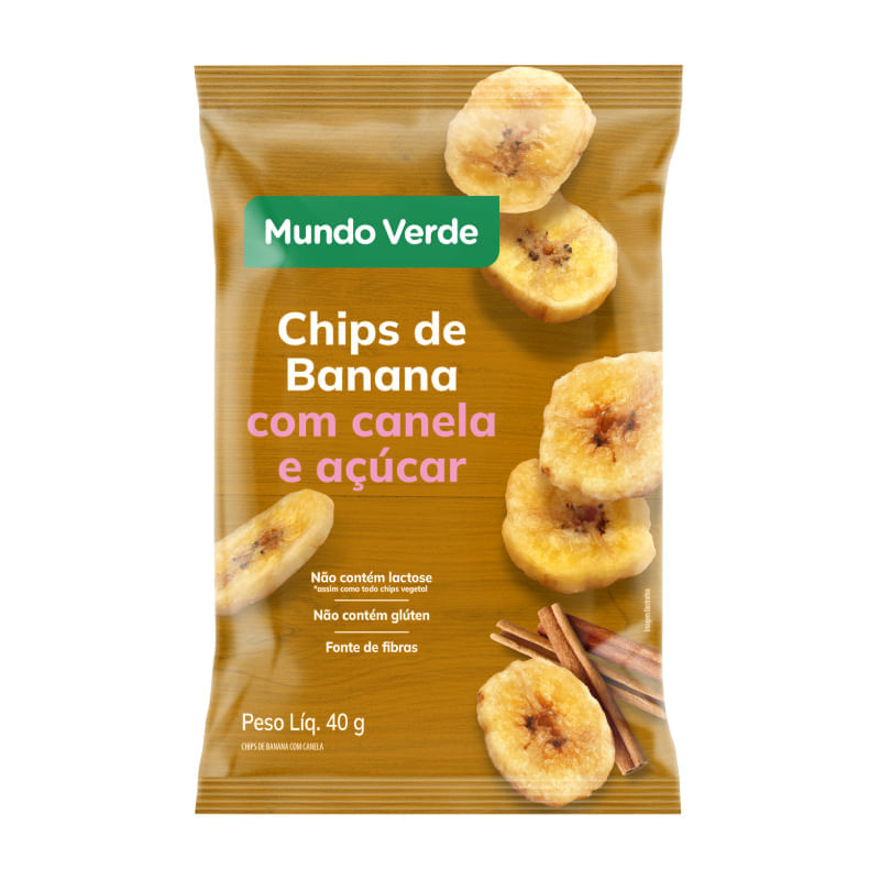 Chips de Banana com Açúcar e Canela - Mundo Verde 40g