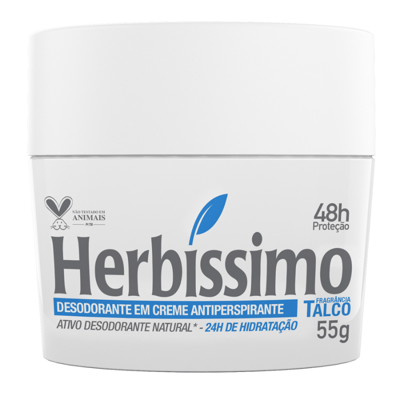 Desodorante Creme Antitranspirante Talco Herbíssimo 55G