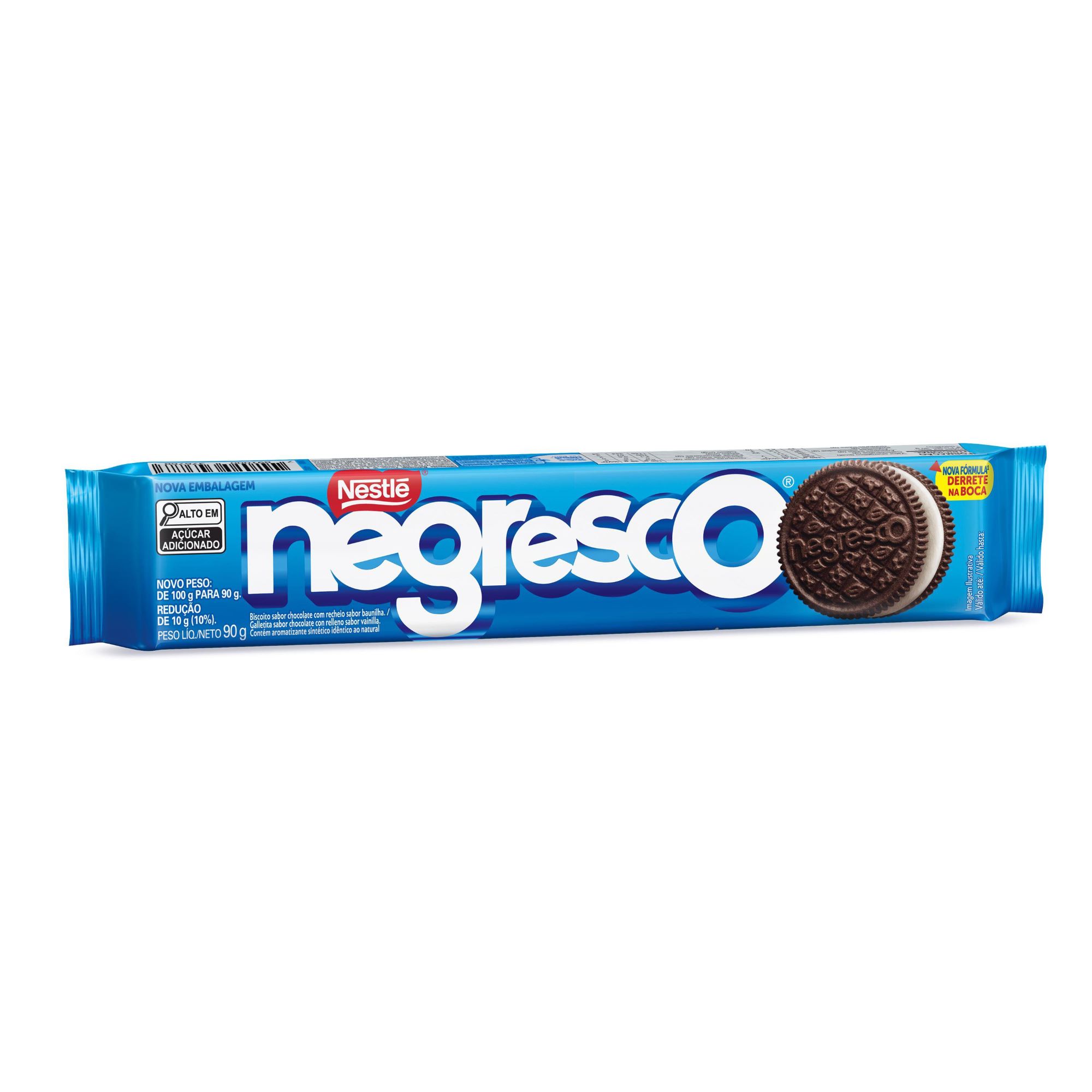 Biscoito Negresco Chocolate Recheio Baunilha Pacote 90g