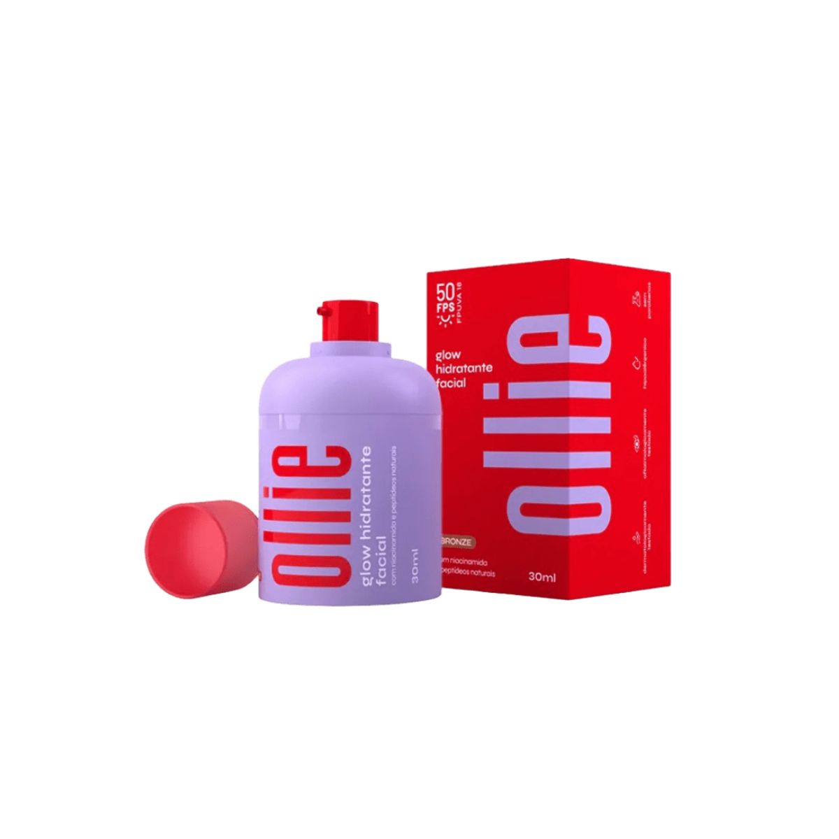 Hidratante Facial Ollie Glow Bronze Fps50 30ml