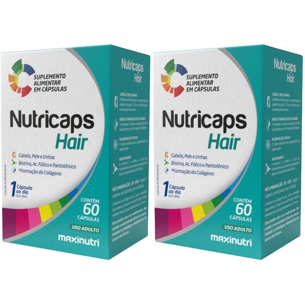 KIT 2X Nutricaps Hair 60 cápsulas - Maxinutri