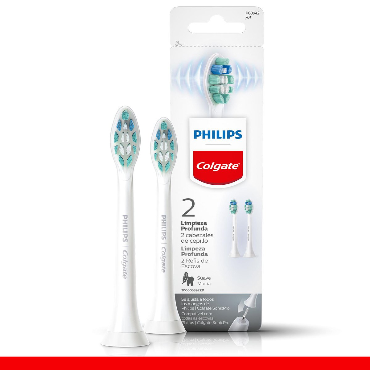 Refil para Escova Dental Elétrica Philips Colgate Limpeza Profunda 2 Unidades
