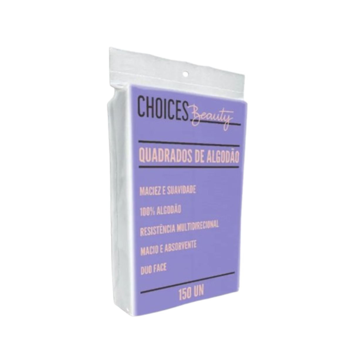 Algodão Choices Beauty Quadrado Fileira Dupla 150 Unidades