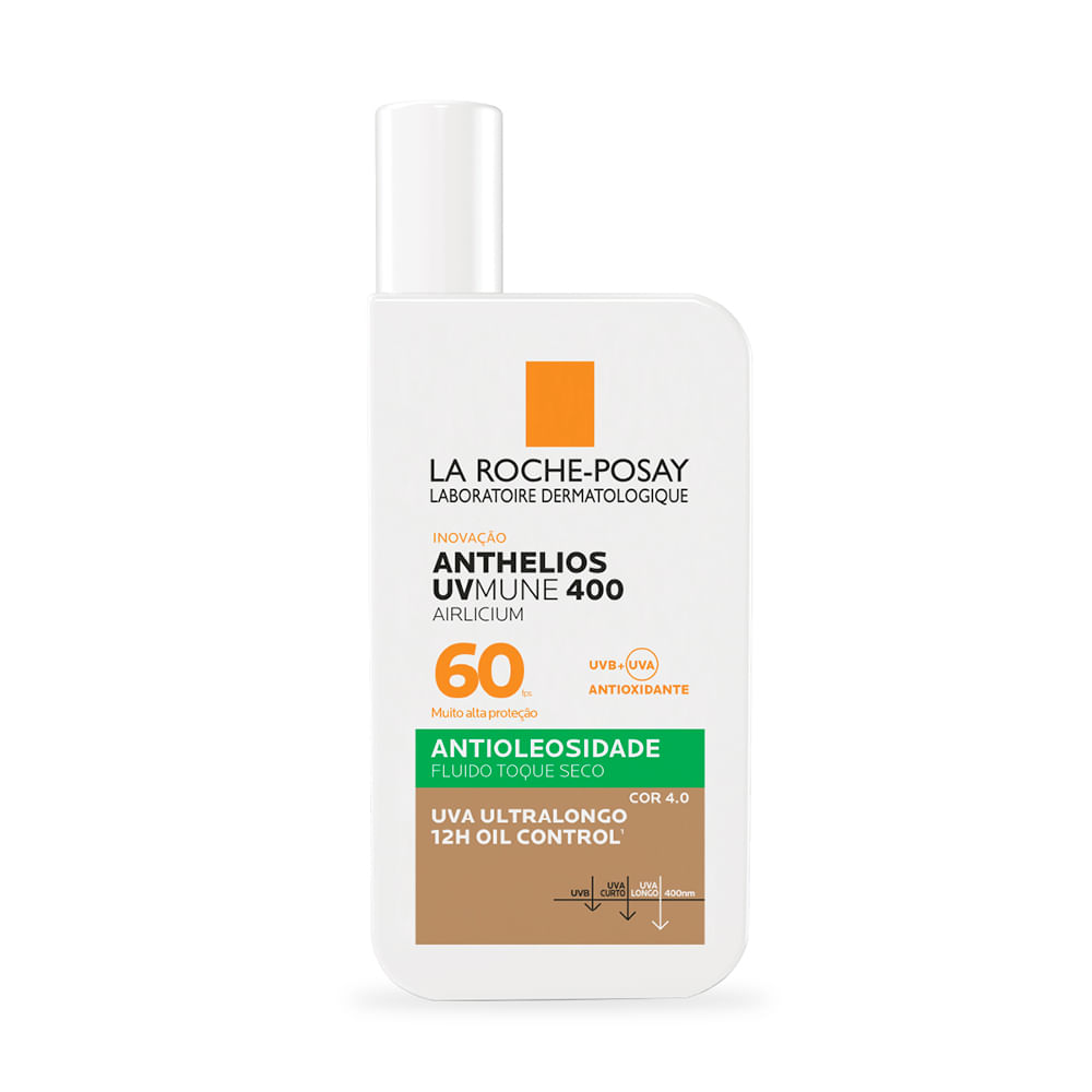Protetor Solar Facial La Roche-Posay Toque Seco Anthelios Uvmune 400 FPS60 Com Cor 4.0 40ml