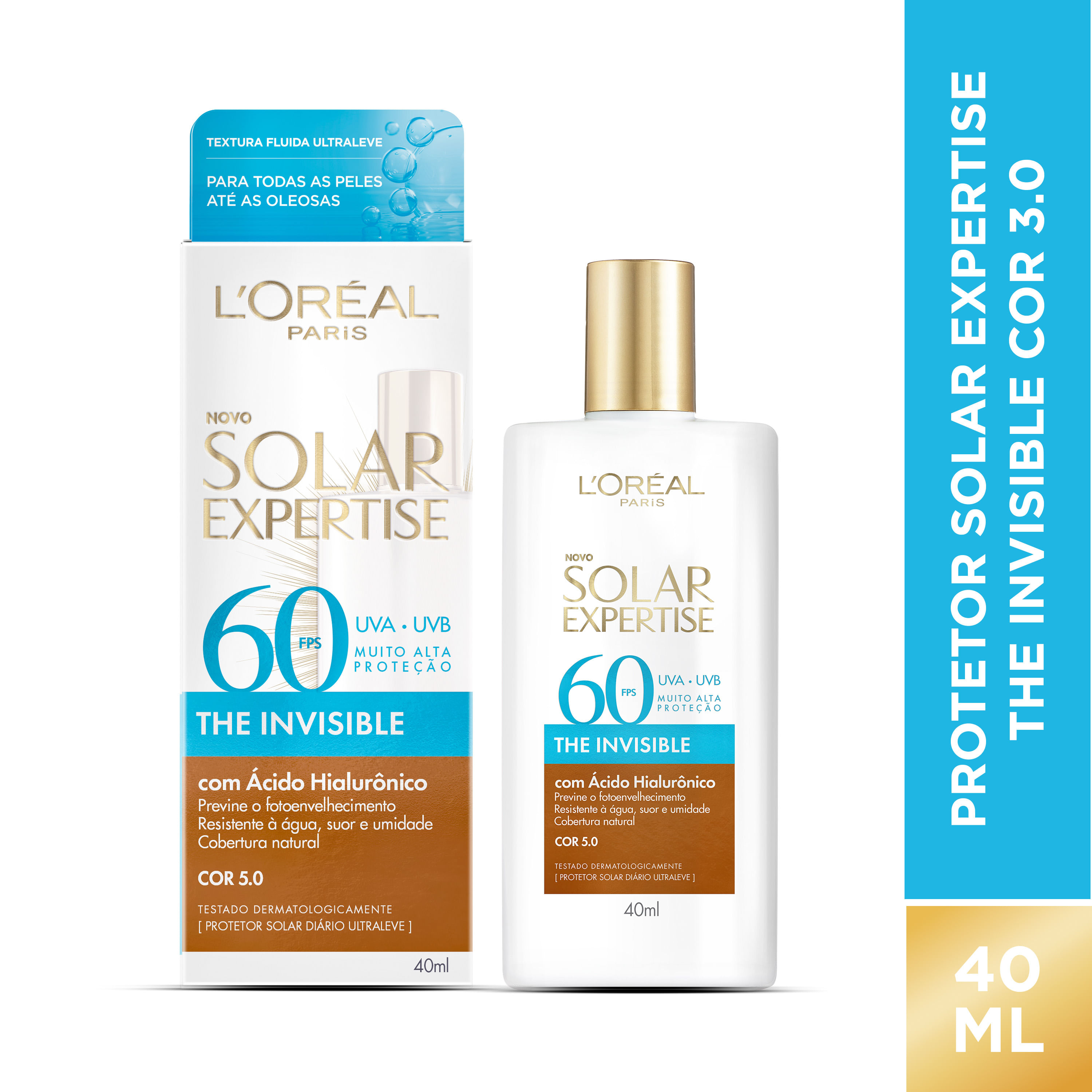 Protetor Solar Facial Solar Expertise The Invisible FPS60 Cor 5.0 40ml