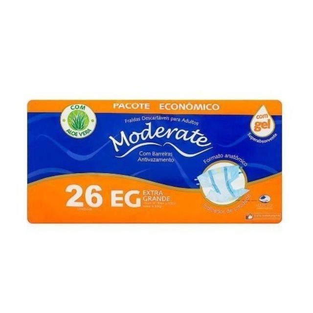 Fralda Geriátrica Moderate Econômica (EG) - 26 Unidades