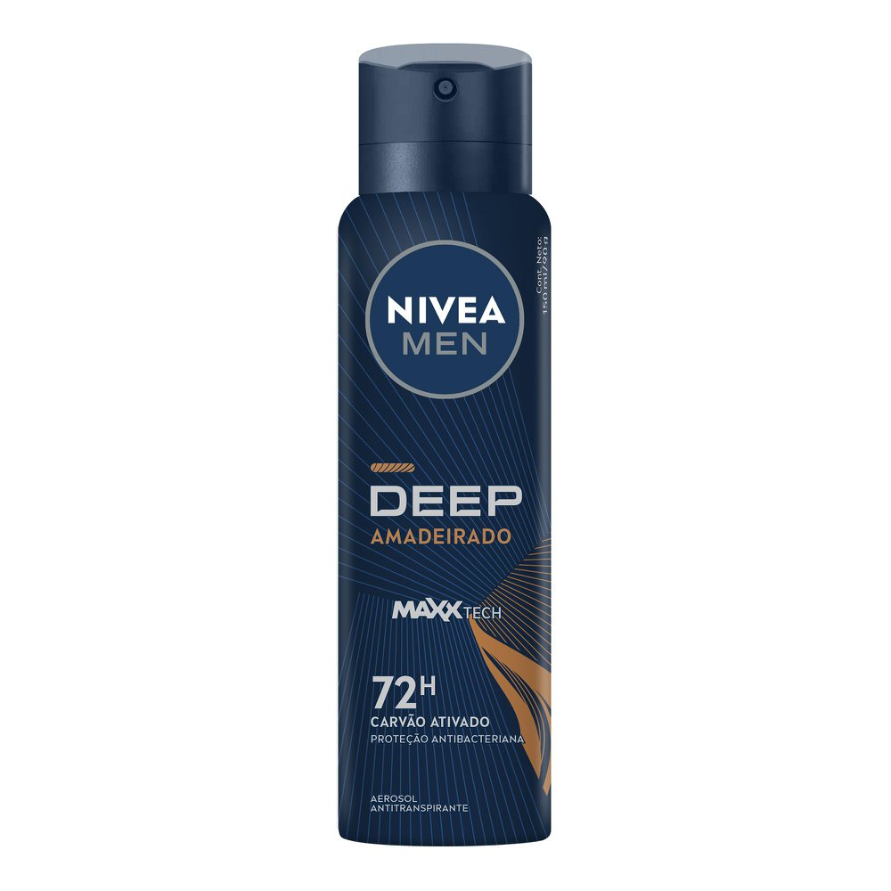 Desodorante Antitranspirante Nivea Men Deep Amadeirado Maxx Tech 73h Aerossol 150ml