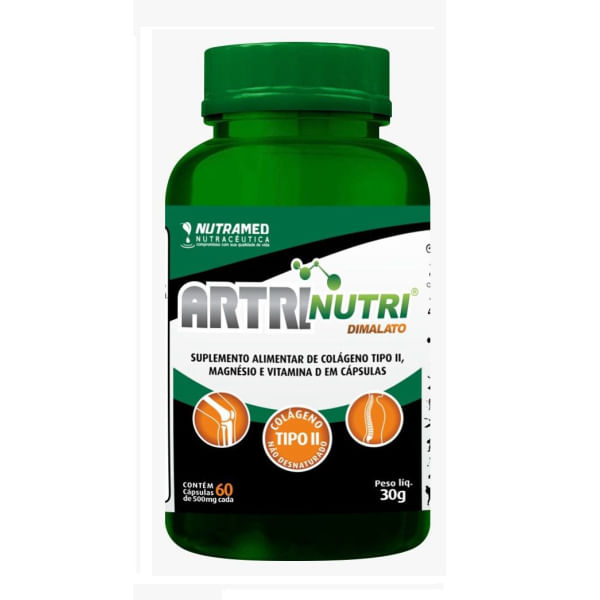Artrinutri Dimalato + Colágeno Tipo 2 + Magnésio + Vitamina D3 - 60 cápsulas