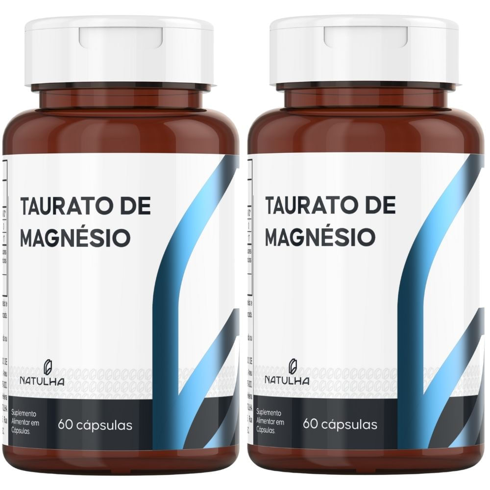 KIT 2X Taurato de Magnésio 800mg 60 cápsulas - Natulha