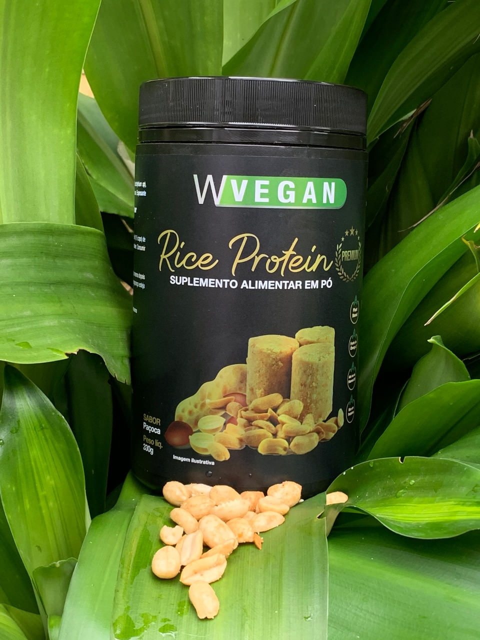 2 unidades de Rice Protein Premium 330g com DHA WVegan Paçoca