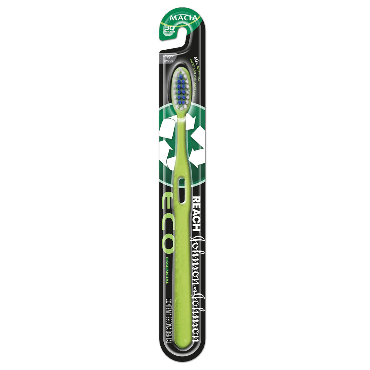 Escova Dental Reach Eco Essencial Cabeça Pequena 30 Cerdas Macia 1 Unidade