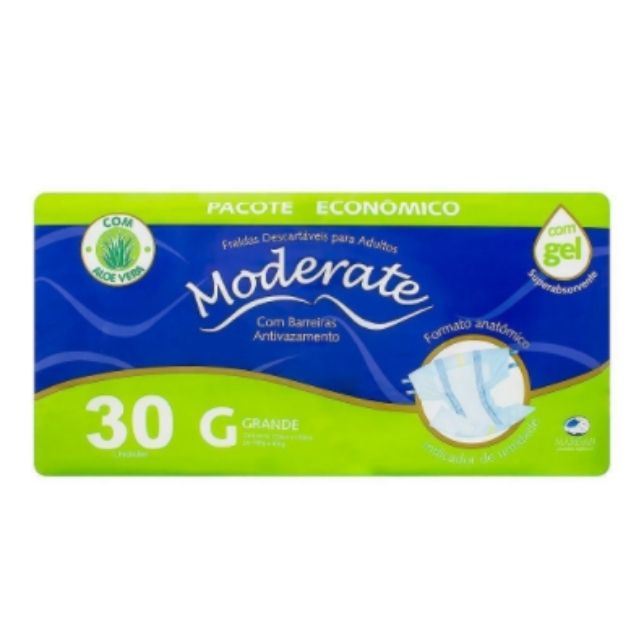 Fralda Geriátrica Moderate Econômico (G) C/30 Unidades