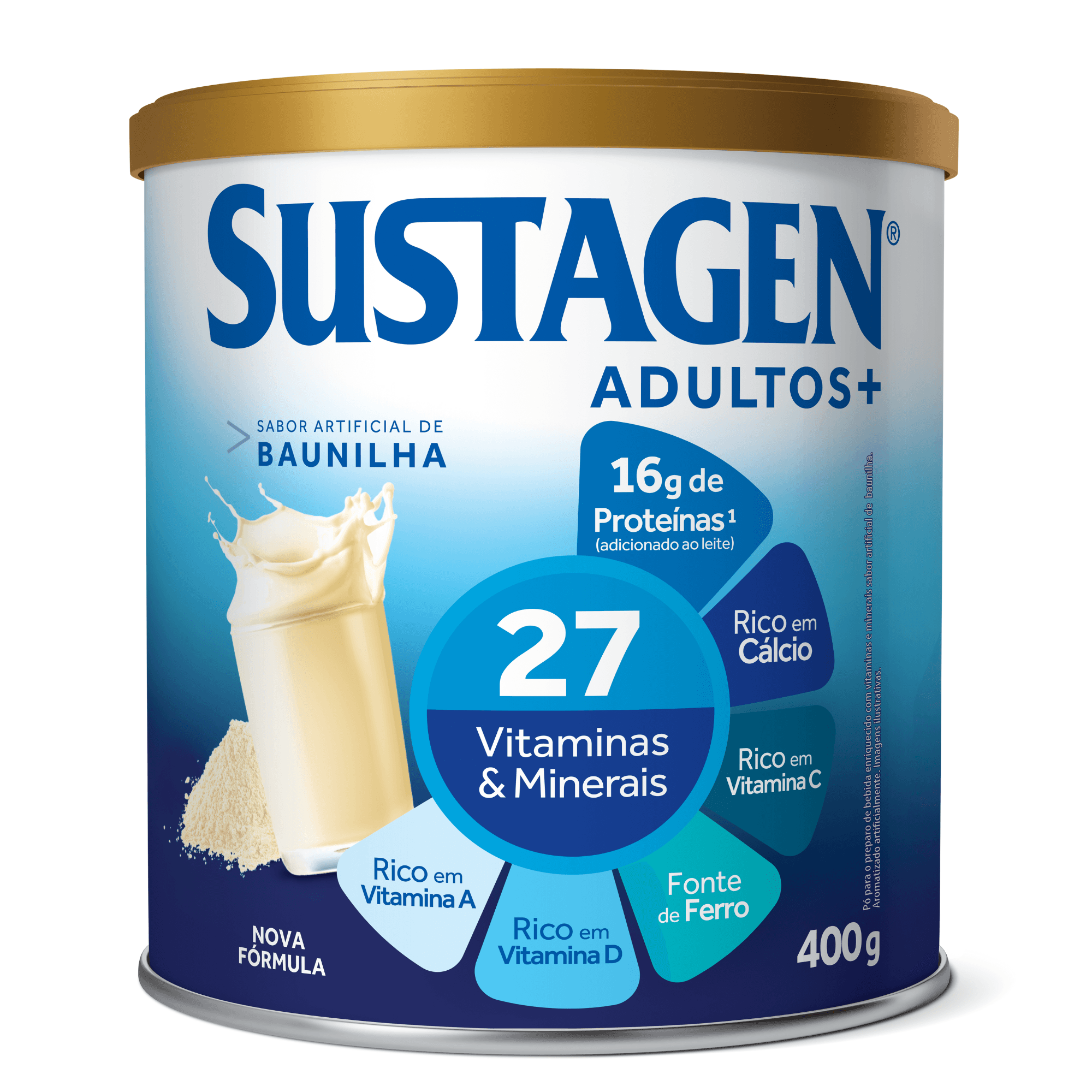 Sustagen Adultos Complemento Alimentar Sabor Baunilha Lata 400g