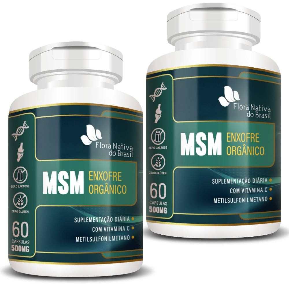 KIT 2X MSM Enxofre Orgânico 500mg 60 cápsulas - Flora Nativa