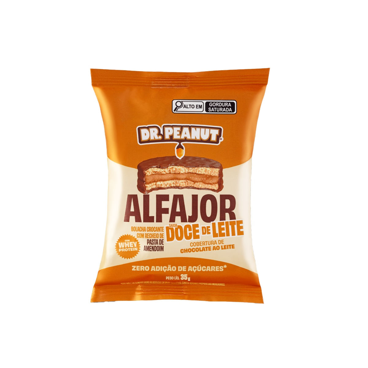 Alfajor Dr Peanut Doce De Leite Com Chocolate Ao Leite 35g 1 Unidade