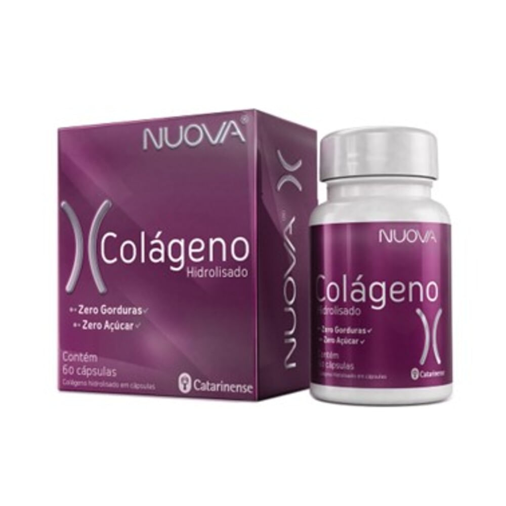 Nuova Colágeno Hidrolisado Zero Açúcar Catarinense Pharma Caixa 60 Cápsulas