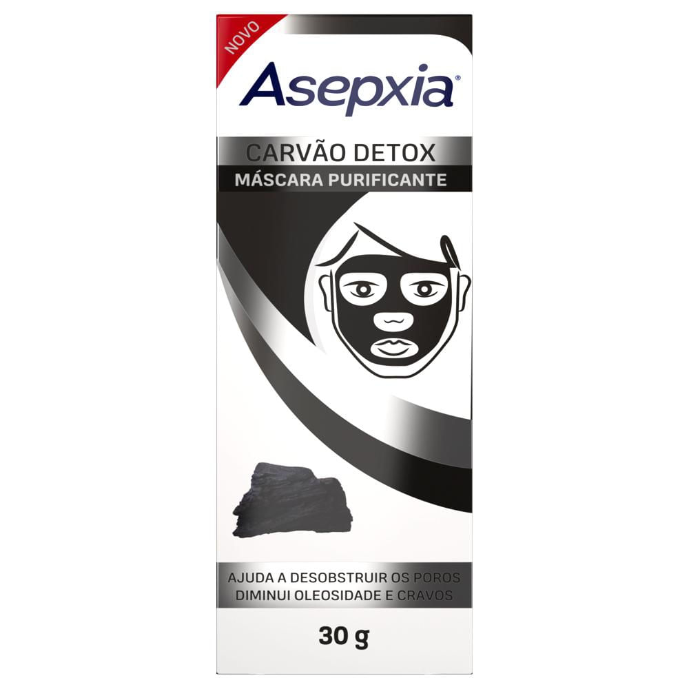 Máscara Facial Asepxia Peel Off Carvão Detox 30g