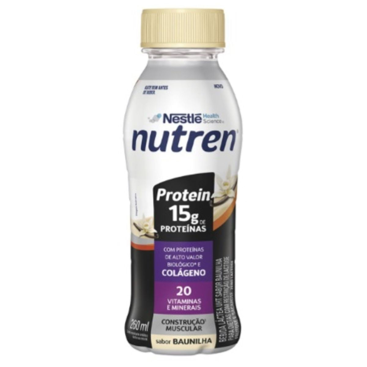 Bebida Láctea Nutren Protein Sabor Baunilha Zero Lactose 260ml