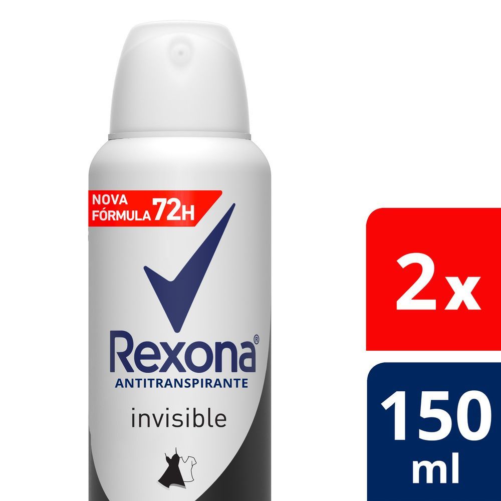 Desodorante Rexona Invisible Aerossol 90g Com 40% Na Segunda Unidade Preço Especial