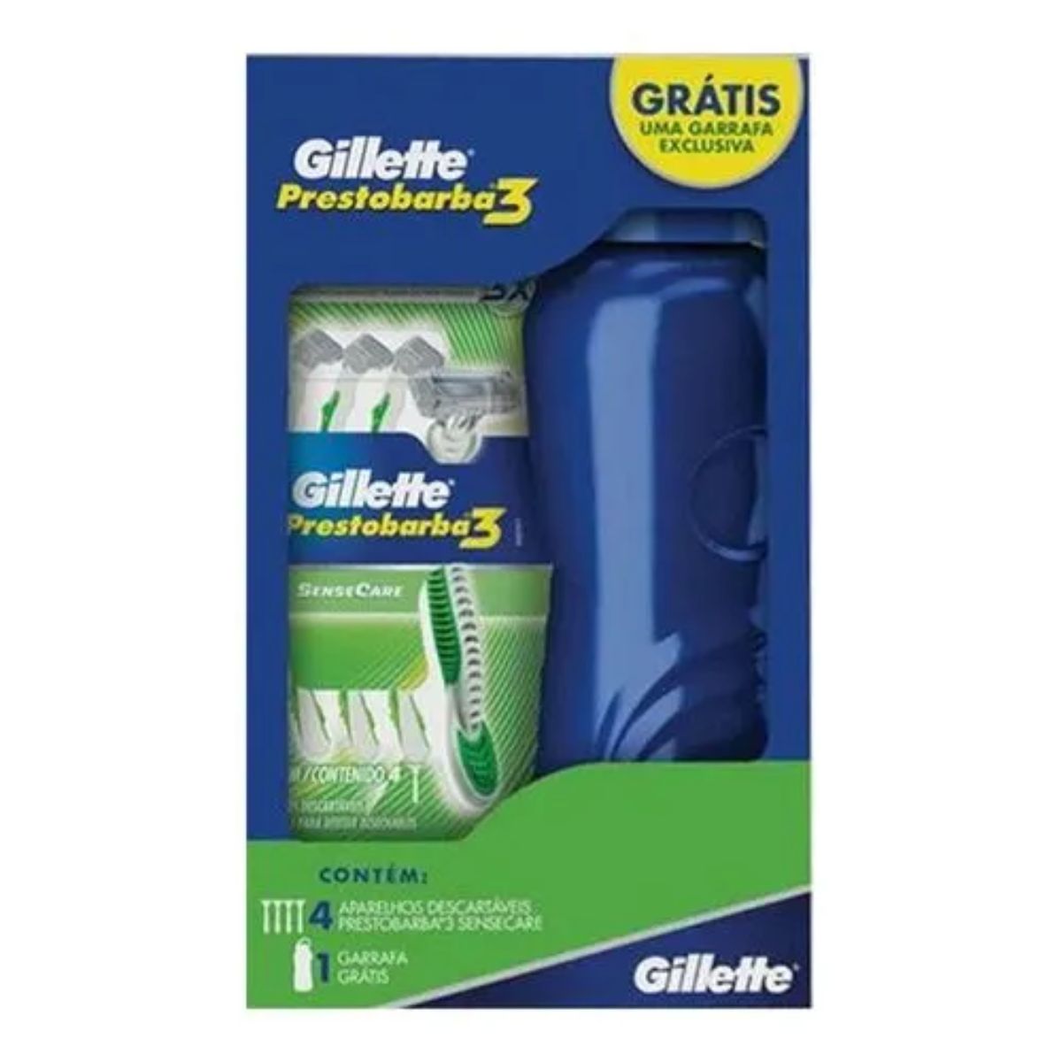 Aparelho De Barbear Gillette Prestobarba 3 Senscare Com 4 Unidades Grátis Garrafa