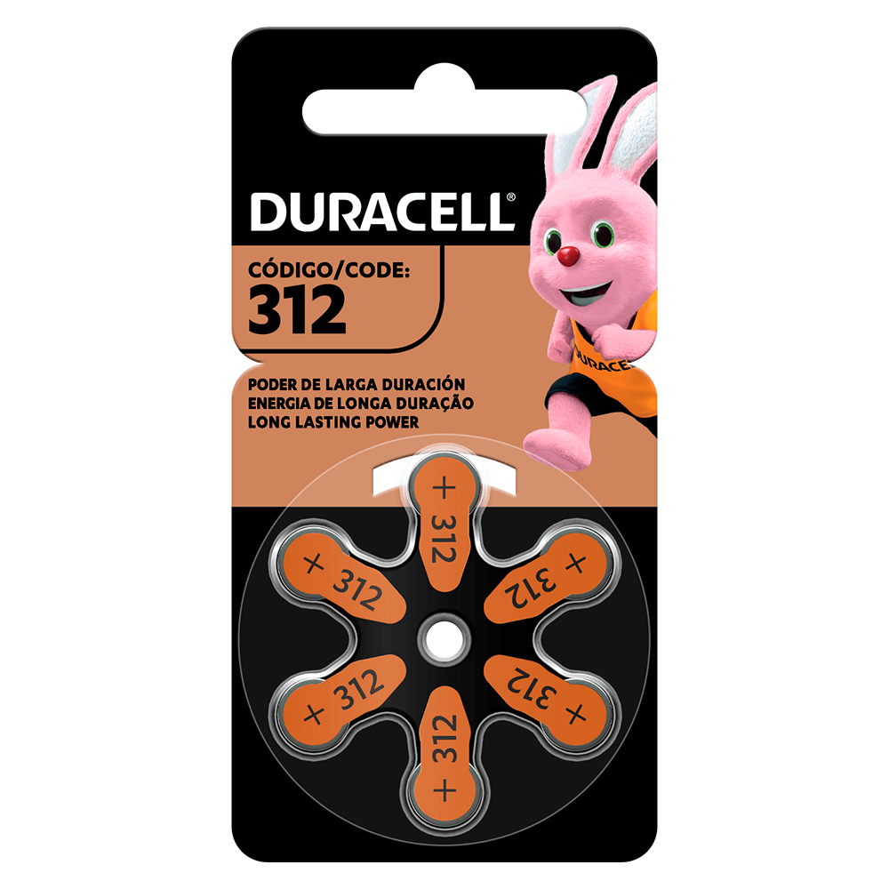 Pilha Duracell auditiva Ha 312 com 6 unidades