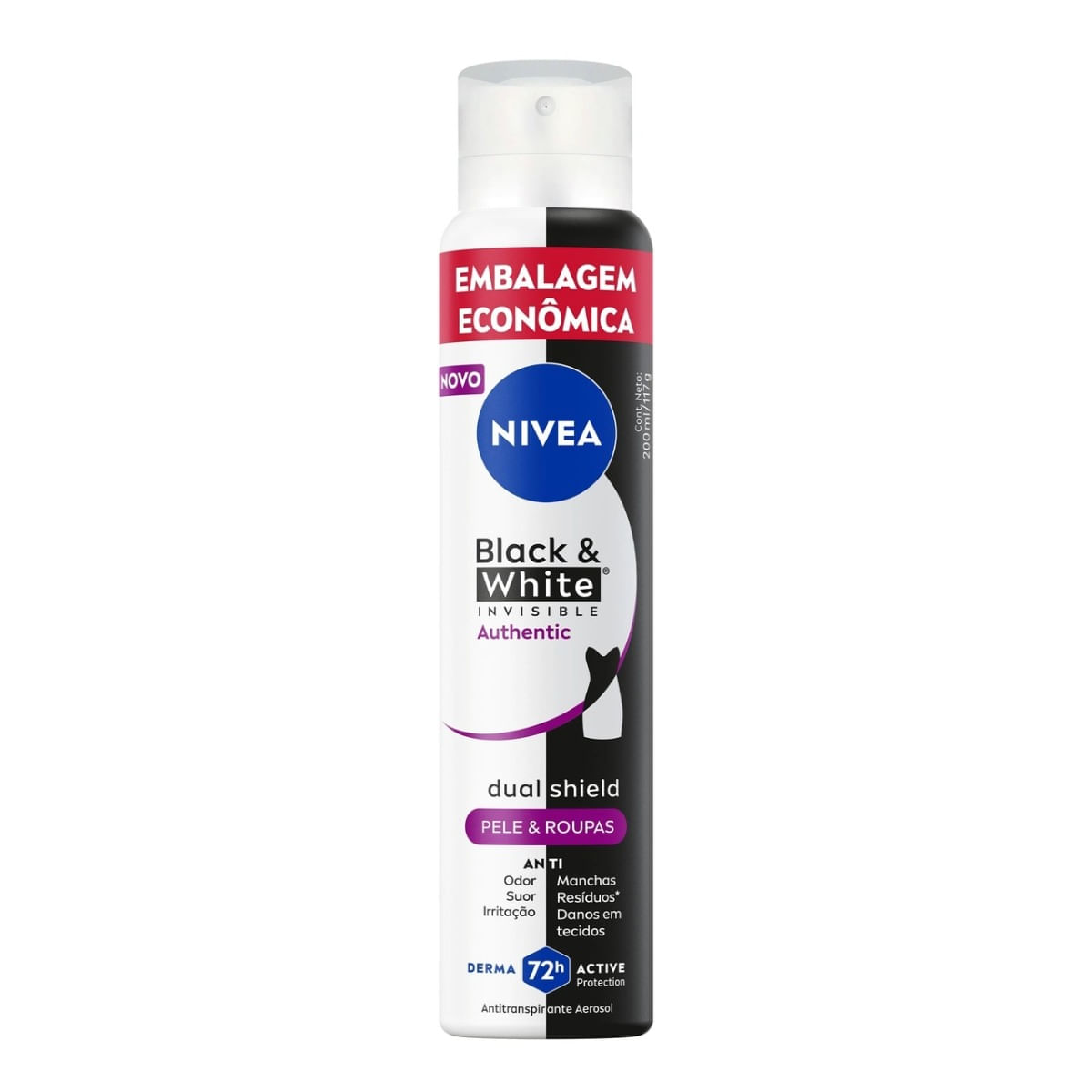 Desodorante Antitranspirante Nivea Black & White Invisible Aerosol 200ml