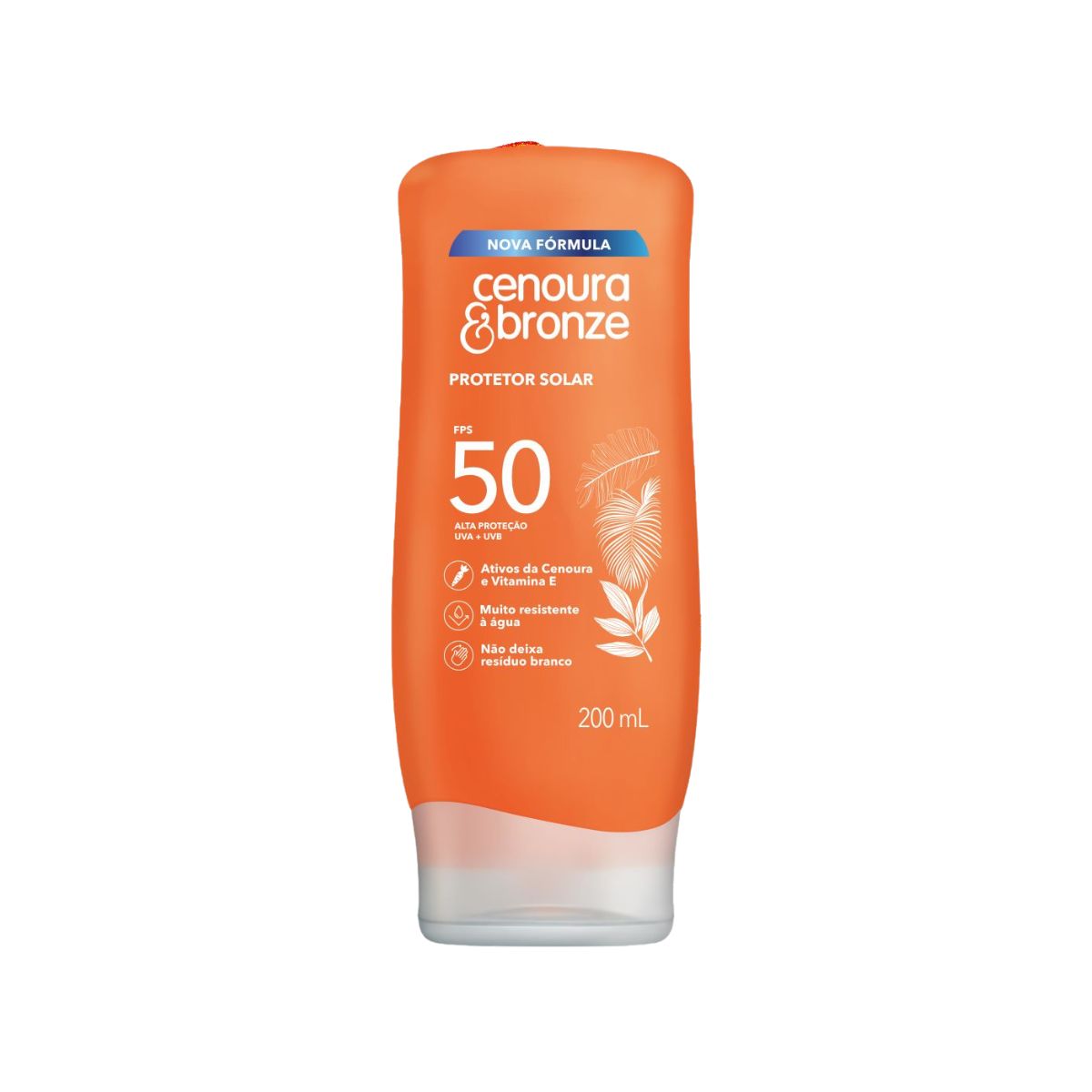 Protetor Solar Cenoura Bronze Loção Ativos Da Cenoura E Vitamina Fps50 200ml