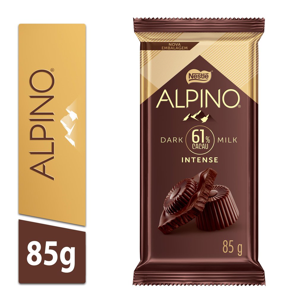 Chocolate Alpino Dark Milk 61% Cacau Intense 85g