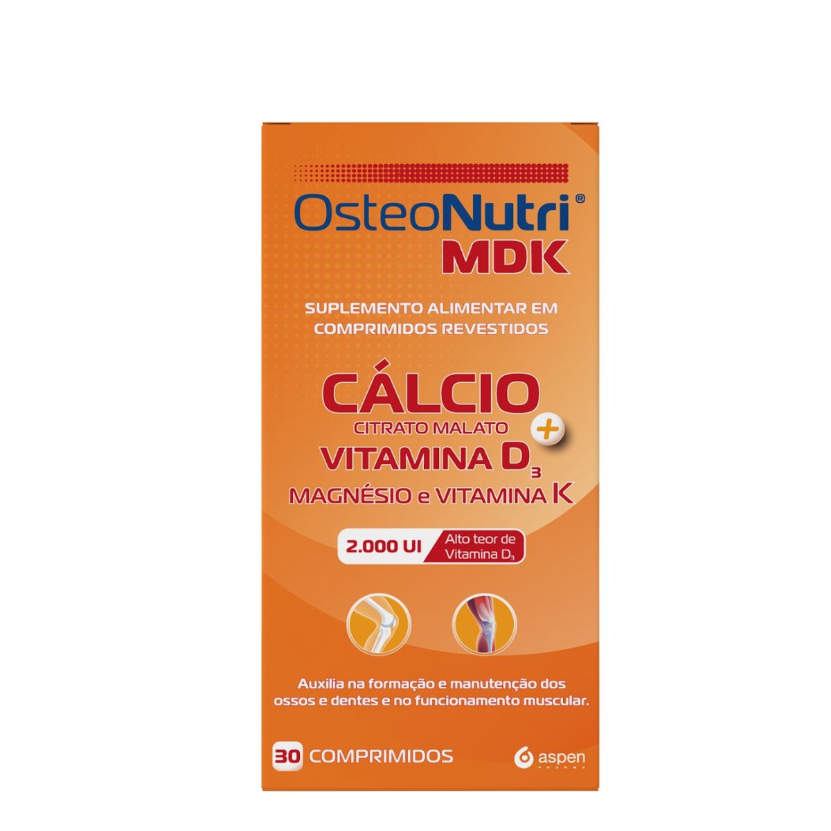 Suplemento Alimentar Osteonutri Mdk 2.000ui Vitamina D3 30 Comprimidos Revestidos