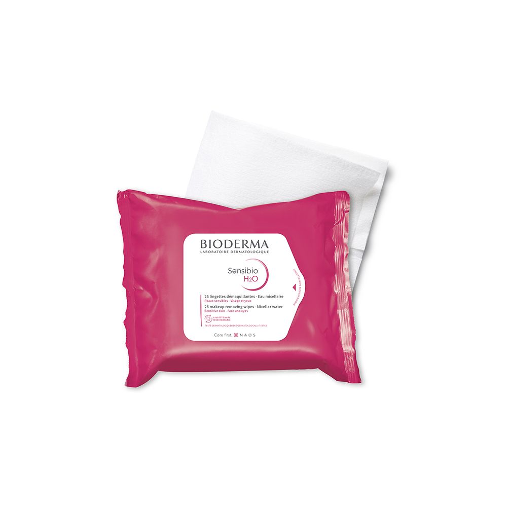 Lenços Micelares Faciais Bioderma Sensibio H2O 25 Unidades
