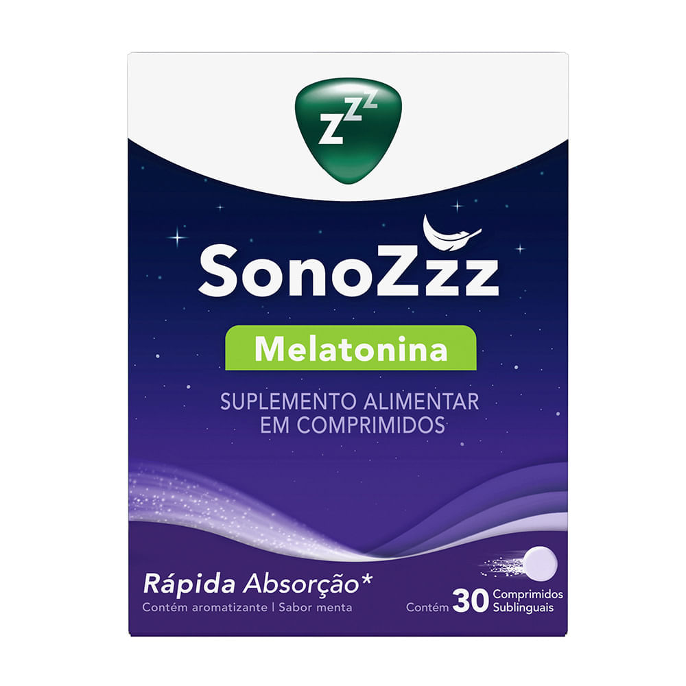 SonoZzz Melatonina 0,21mg Sabor Menta 30 Comprimidos Sublinguais
