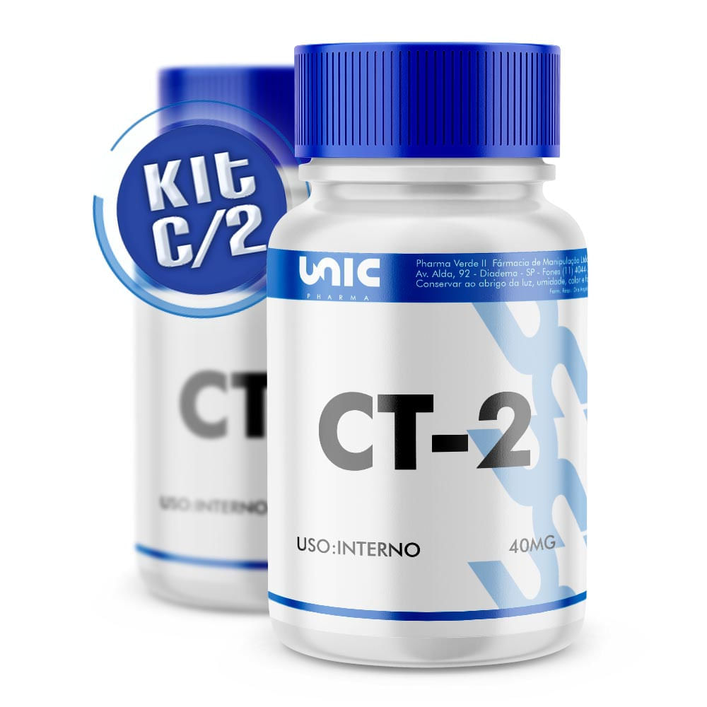 Kit com 2 Frascos de CT-2 Colágeno Tipo II - 40mg - 30 Cápsulas (Cada)