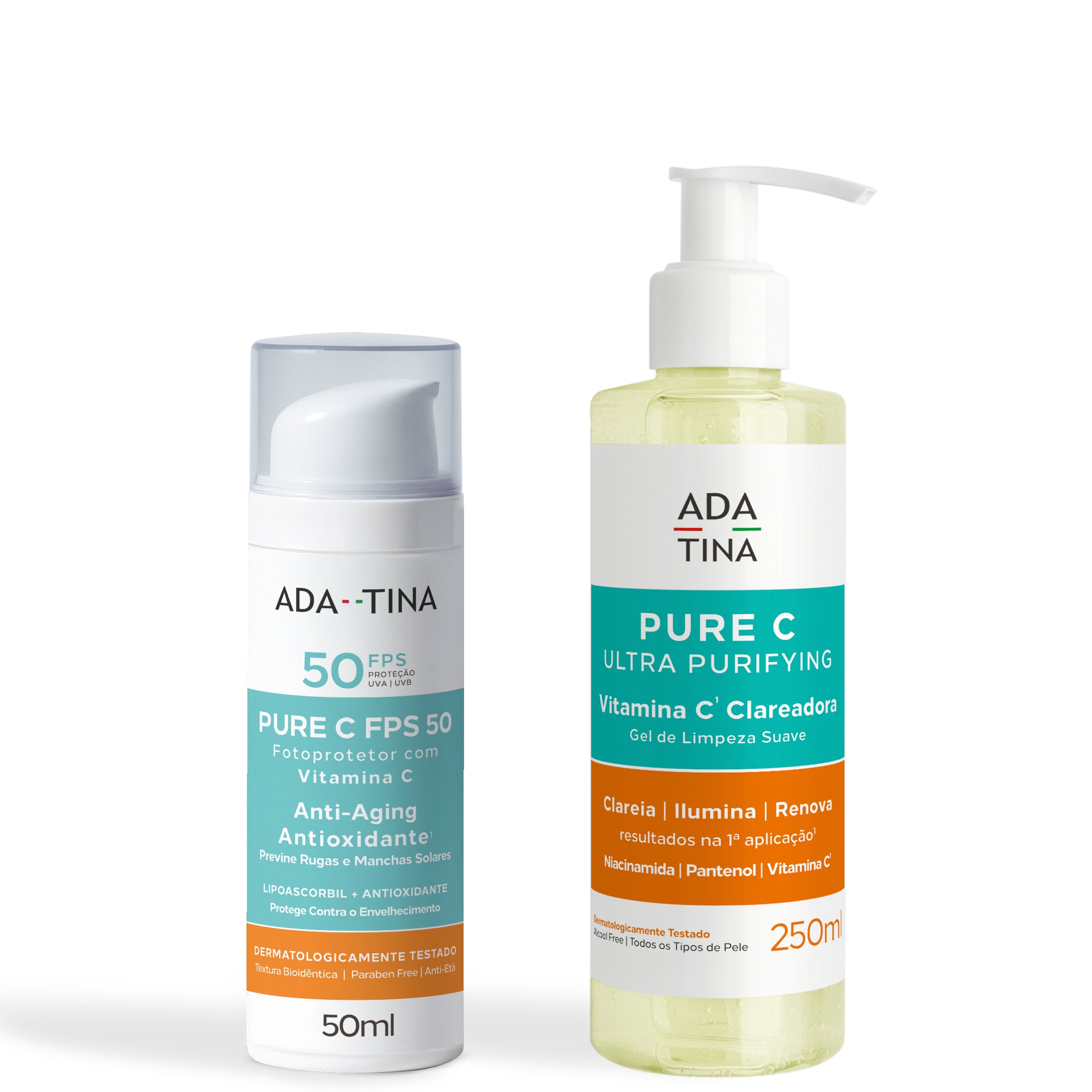 Kit Ada Tina Pure C FPS 50 e Gel de Limpeza Vitamina C