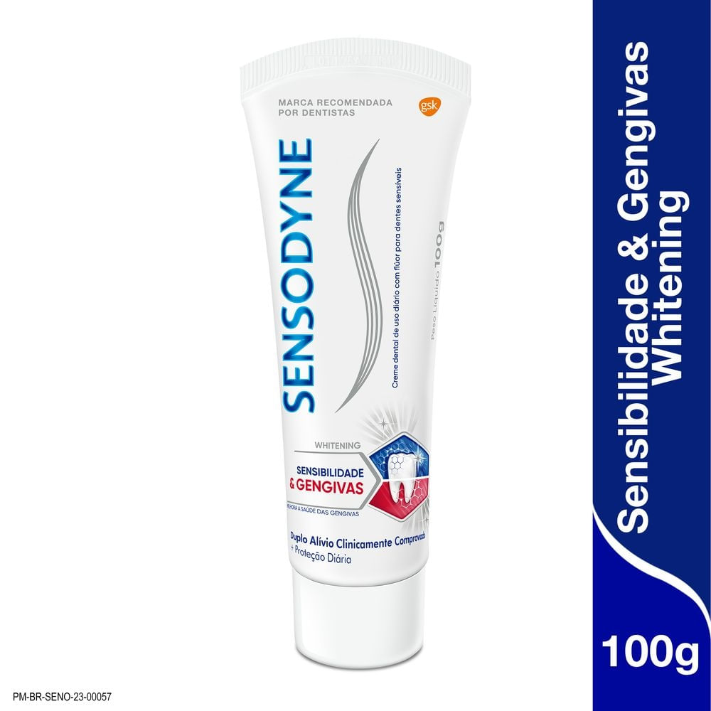 Creme Dental Sensodyne Sensibilidade e Gengivas Whitening 100g